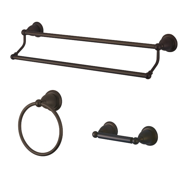 Kingston Brass 3-Piece Bathroom Accessory Set, Oil Rubbed Bronze BAK175348ORB - main